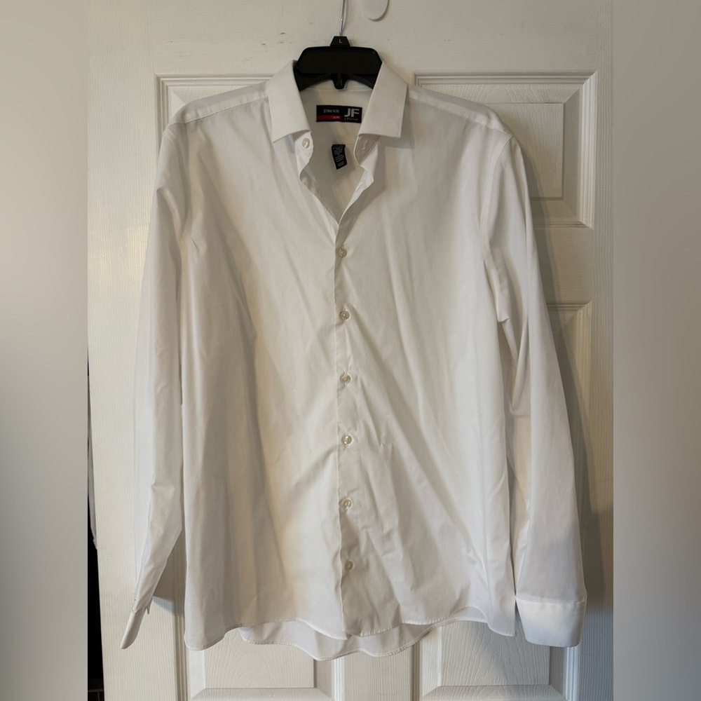 JF J.Ferrar Crisp White Slim Dress Shirt